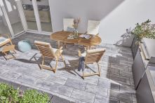 Gala-Lusit Crescendo Ambiente Garten- und Terrassenplatte 60x30x5 cm - Weiß-Anthrazit mit Minifase