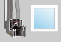 Meeth Mehrzweck-Kunststofffenster Typ 60/3 | 1-flügelig Dreh-Kipp | UW 1,3 | Weiß