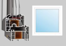Meeth Kunststofffenster Typ 88/3 | 1-flügelig Dreh-Kipp | UW 0,95 | Weiß