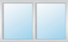 Meeth Kunststofffenster Typ 77/3 MD | 2-flügelig Dreh/Dreh-Kipp sym. | UW 0,95 | Weiß