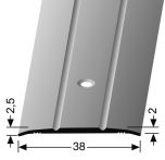 Parkettfreund Übergangsprofil PF 438 Universal gebohrt, Aluminium eloxiert - 100 cm lang