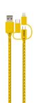 Schwaiger 3-in-1 Sync & Ladekabel mit Maßband - Gelb