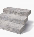 Seltra Blockstufe SILVERATO geschliffen 15x35 cm Silbergrau Travertin