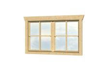 Skan Holz Doppelfenster 28 mm, 2x57,5x70,5 cm - Natur