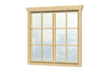 Skan Holz Doppelfenster 28 mm, 2x57,5x123,5 cm - Natur