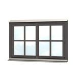 Skan Holz Doppelfenster für Carports, 132,4x82,1 cm - Schiefergrau