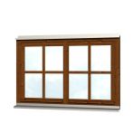 Skan Holz Doppelfenster für Carports, 132,4x82,1 cm - Nussbaum