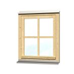 Skan Holz Einzelfenster für Carports, 69,1x82,1 cm - Natur