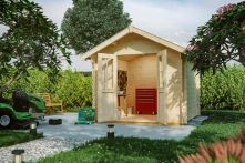 Skan Holz Gartenhaus Palma Natur mit Vordach 40 cm