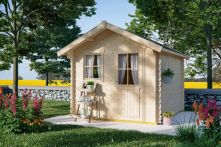 Skan Holz Gartenhaus Porto Natur mit Vordach 40 cm