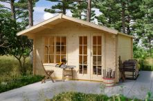 Skan Holz Gartenhaus Stavanger Natur mit Vordach 80 cm