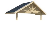 Skan Holz Vordach Toronto für Basishaus 70plus, 212x420 cm - Natur