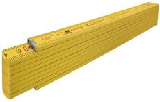 STABILA Holz-Gliedermaßstab Type 407, 2 m, gelb, metrische Skala, mit Winkelschema, PEFC-zertifiziert