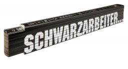 STABILA Holz-Gliedermaßstab Type 707 P SCHWARZARBEITER, 2 m, schwarz, metrische Skala, mit Winkelschema, PEFC-zertifiziert