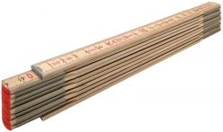 STABILA Holz-Gliedermaßstab Type 607 N-S, 2 m, schlanke Lättchen, naturfarben, metrische Skala