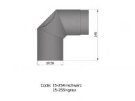 TermaTech 2x45 Grad kurzer Rauchrohrbogen (15-254) Ø150 mm