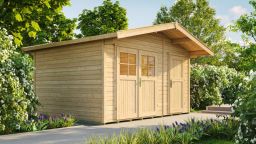 Weka Gartenhaus 261 Natur - Holzmassivhaus mit Satteldach und zwei Räumen