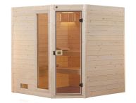 Weka Massivholz-Sauna VICTORIA Natur - incl. Ofen, Steuerung, Glastür und Fenster - 189 x 172 cm