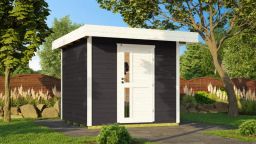 Weka Designhaus 172 - Holzmassivhaus mit Flachdach, inkl. Design-Einzeltür mit Echtglas + Griffgarnitur