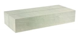 Weserwaben Lignum Blockstufe in Holzoptik Weiß, Holzstruktur | 79,5x40x15 cm