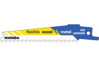 Metabo 5 Säbelsägeblätter, Holz+Metall, Serie flexible, 100x 0,9 mm, BiM, 4 mm/ 6 TPI (628265000)